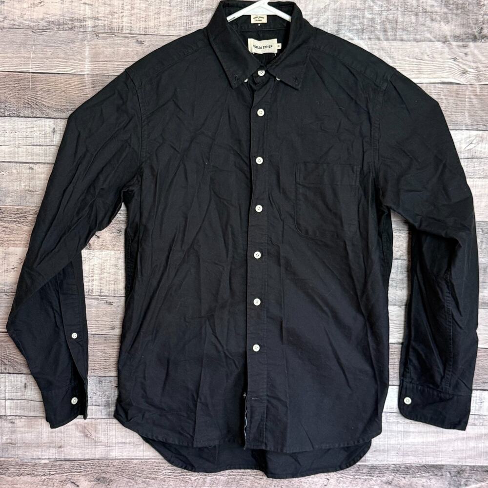 Taylor Stitch The Jack Shirt Mens Medium Black Button Up Long Sleeve Cotton